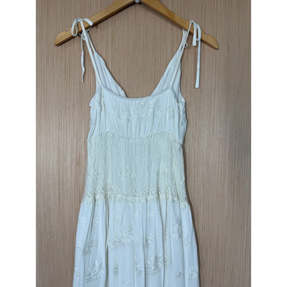 Willow & Clay Lace Babydoll Maxi Dress Womens Size Small Ivory Bohemian Romantic - Picture 5 of 13